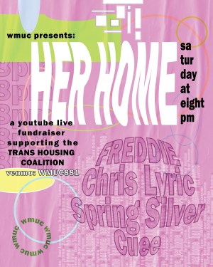 Graphic advertising a virtual concert fundraiser for the Trans Housing Coalition