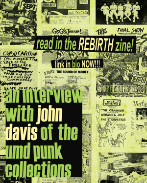 Promotional graphic for an interview in a radio station's community zine