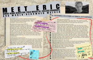 First part to a zine spread interview about Eric, a college radio community member